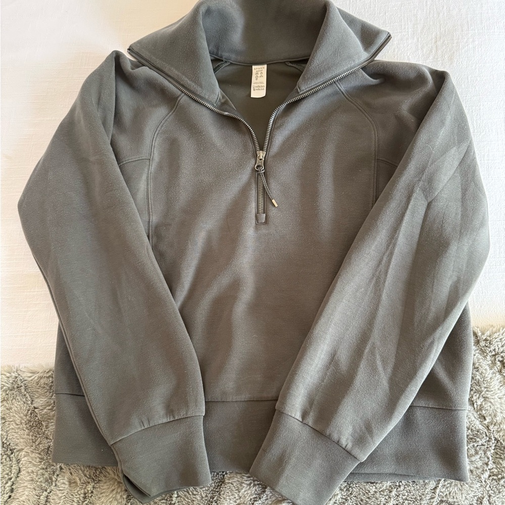 SPANX Air Essentials Half Zip - Army Green